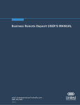 Business Remote Deposit USER`S MANUAL