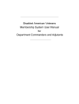 Disabled American Veterans Membership System User Manual for