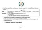 specifications for ba carrier vehicle equipped with air compressor