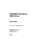 INTERSOLV DataDirect ODBC Driver User Guide