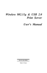 Wireless 802.11g & USB 2.0 Print Server User`s Manual
