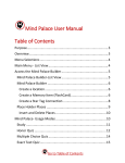 Mind Palace User Manual Table of Contents