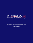 DICTION 5.0 THE TEXT-ANALYSIS PROGRAM User`s Manual