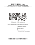 User manual EKOMILK ULTRA PRO Ultrasonic Milk Analyser