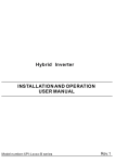Hybrid Inverter INSTALLATION AND OPERATION USER MANUAL