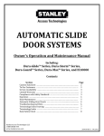 AUTOMATIC SLIDE DOOR SYSTEMS Owner`s Operation and