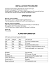 installation procedure operation alarm information