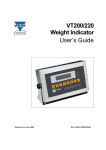 VT200/220 Weight Indicator User`s Guide