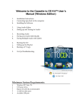 Welcome to the Cassette to CD Kit&trade; User`s Manual (Windows Edition)