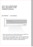 owner`s manual split air conditioner wall mounted type