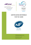 CERTIFICATION REFERENCE CERTIFICATION