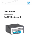 User manual MA10/4 Software S