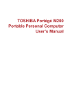 TOSHIBA Portégé M200 Portable Personal Computer User`s Manual