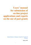 Users` manual for submission of on-line project applications and