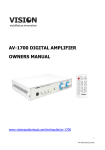 AV-1700 DIGITAL AMPLIFIER OWNERS MANUAL