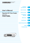 PWX750ML User`s Manual - Kikusui Electronics Corp.