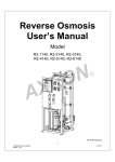 Reverse Osmosis User`s Manual