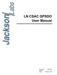 LN CSAC GPSDO User Manual - Jackson Labs Technologies, Inc.