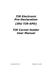 TIR Carnet Holder User Manual