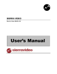 User`s Manual - Sierra Video