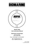 Biopak 240S User Instruction Manual Biomarine Incorporated