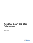 AmpliTaq Gold® 360 DNA Polymerase Protocol