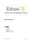 Training Manual - EthosCE Learning Management System for