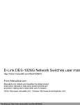 D-Link DES-1026G Network Switches user manual