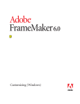 Customizing FrameMaker Products