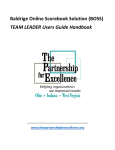 Baldrige Online Scorebook Solution (BOSS) TEAM LEADER Users