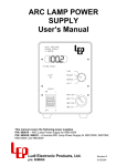 ARC LAMP POWER SUPPLY User`s Manual