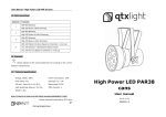 User Manual –High Power LED PAR 38 Cans