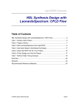 HDL Synthesis Design with LeonardoSpectrum: CPLD Flow