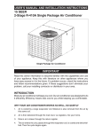 USER`S MANUAL AND INSTALLATION INSTRUCTIONS 15 SEER 2