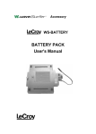 WS-BATTERY Battery Pack User`s Manual
