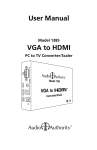 User Manual VGA to HDMI