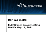 MSP Update ELCMS User Group 5-11