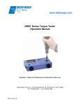 www.deltaregis.com DRBT Series Torque Tester Operation Manual