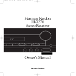Harman Kardon HK3270 StereoReceiver Owner`s Manual