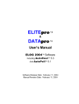 ELITEpro/ELOG 2004 Manual