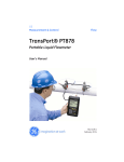 TransPort® PT878 Portable Liquid Flowmeter User`s Manual