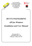 HUNT ENGINEERING API for Windows Installation and User Manual