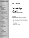 ColorEdge CG211 User`s Manual