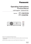 Panasonic PT-VX425N Operating Instructions