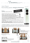 Floorstanding speakers Niagara Platinium User`s Manual