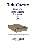 TCwL-B4 Voice Logging Recorder User Manual