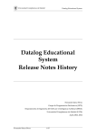 Datalog Educational System Release Notes History