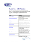 Avalanche 2.16 Release - Spirent Knowledge Base