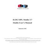 ILOG OPL Studio 3.7 Studio User`s Manual