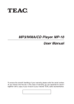 MP3/WMA/CD Player MP-10 User Manual